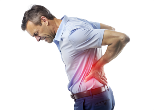 a man with back pain