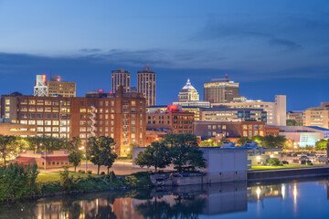 Naklejka premium Peoria, Illinois, USA Downtown Skyline