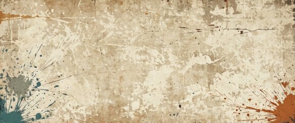 A grunge-style texture with splatter and scratch details on a vintage beige background, perfect for rustic or distressed designs.