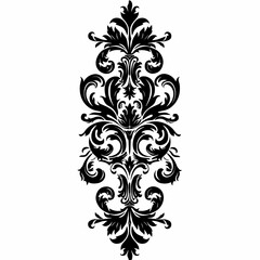 black and white floral ornament