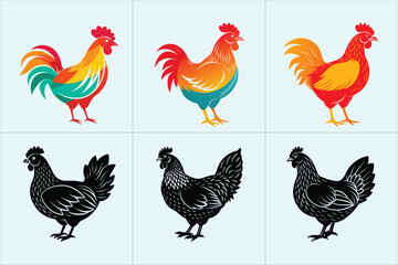 Print Chicken vector