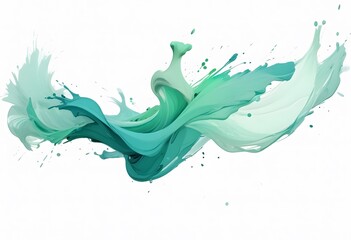 A quiet swirl of mint green and seafoam blue abstract shape. Ai generate