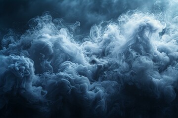 Digital image of smoke flows over a dark background, high quality, high resolution