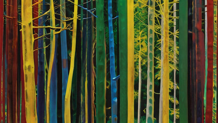 Vibrant Spectrum, Abstract colorful Forest