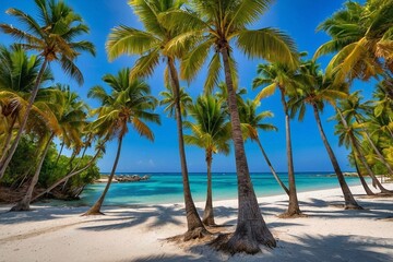 Palm Trees and Crystal-Clear Waters Summer Background