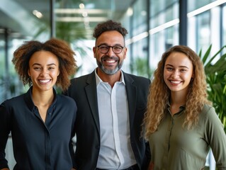 A diverse group of individuals standing next to each other in a social setting