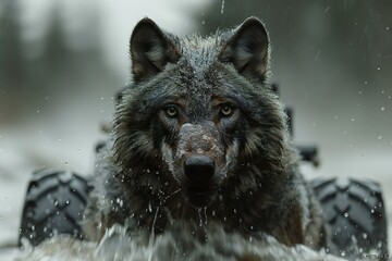 Depicting a utv wolf wallpaper, high quality, high resolution