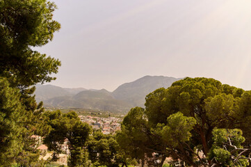 Ancient City View, Mountains Background