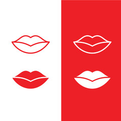 Lips icon vector logo design beauty template