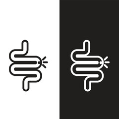 Obraz premium Intestine icon vector logo design template