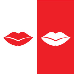 Lips icon vector logo design beauty template