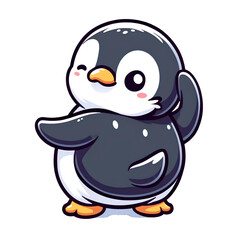 Obraz premium Adorable Cartoon Penguins in Various Poses 