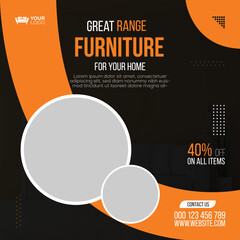 Free vector furniture sale ig posts collection with photo