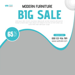 Free vector furniture sale ig posts collection with photo