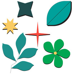 illustration of a set of flower doodles.