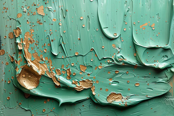 Abstract Textured Surface with Water Droplets. Close-up of an abstract textured surface in teal...