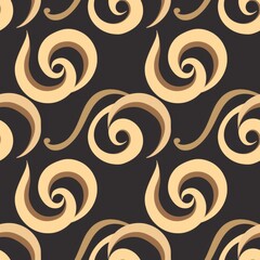 Elegant Golden Swirls Pattern on Dark Background for Classy Design