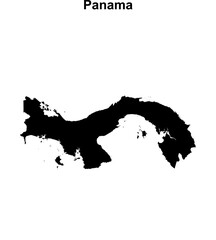 Panama blank outline map design