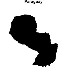Paraguay blank outline map design