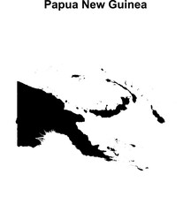 Papua New Guinea blank outline map design