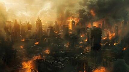 Fototapeta premium The city is falling apart.