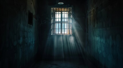 Light shining through a prison window - Powered by Adobe