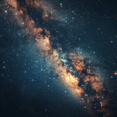 Panorama milky way galaxy with stars and space dust in the universe