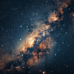 Panorama milky way galaxy with stars and space dust in the universe