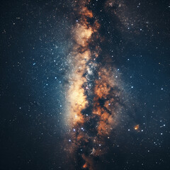 Panorama milky way galaxy with stars and space dust in the universe