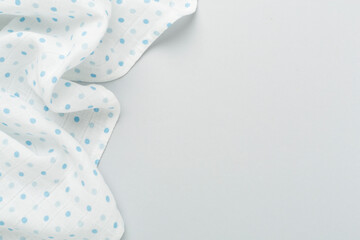 Cotton fabric on color background, top view