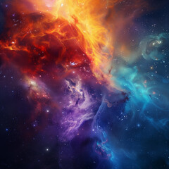 Nebula and galaxies in space. Abstract cosmos background