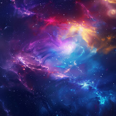 Nebula and galaxies in space. Abstract cosmos background