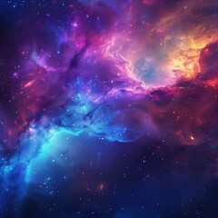 Nebula and galaxies in space. Abstract cosmos background