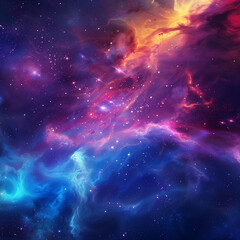 Nebula and galaxies in space. Abstract cosmos background