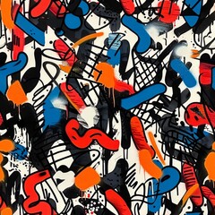 Urban Graffiti Artwork: Colorful Abstract Street Art Canvas