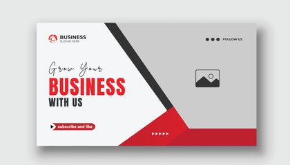 Creative business YouTube video thumbnail or social media web banner and corporate YouTube thumbnail design template	