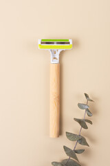 Eco friendly razor with bamboo handle