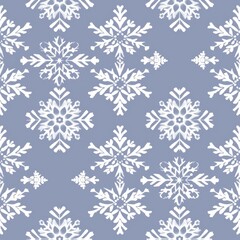 Elegant Winter Snowflake Pattern on Cool Blue Background