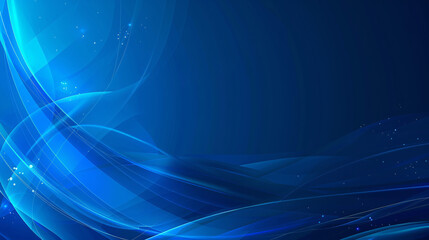 Abstract blue waves background. Abstract blue background with smooth waves and glowing sparkles, perfect for technology or business presentations.