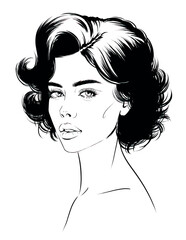 woman face with messy hair