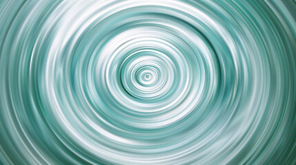 Obraz premium Abstract circular pattern in teal and white. A mesmerizing abstract image of concentric circles in teal and white, creating a sense of motion and depth.
