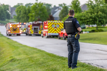 Police and Fire Department on scene at fire