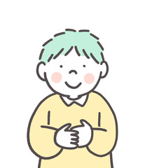 シャイな男の子