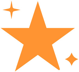 Different flat star shapes isolated on white background.