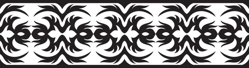 Ethnic border ornament pattern. Geometric oriental seamless pattern. Vintage element vector illustration. Baroque Floral Aztec tribal. Design for frame, textile, fabric, clothing, carpet, background.