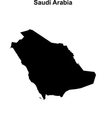 Saudi Arabia blank outline map design