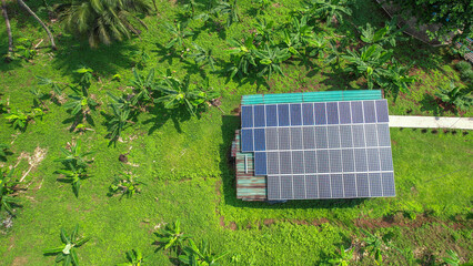 Aerial view of photovoltaic cells,