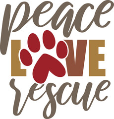 Peace Love Rescue - Pet Rescue Illustration