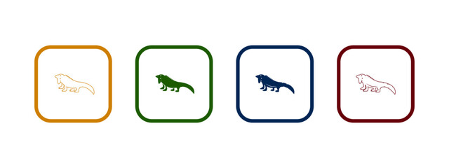 iguana icon vector illustration. iguana icon in different color design.