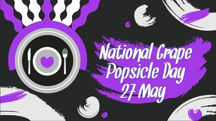National Grape Popsicle Day web banner design illustration 